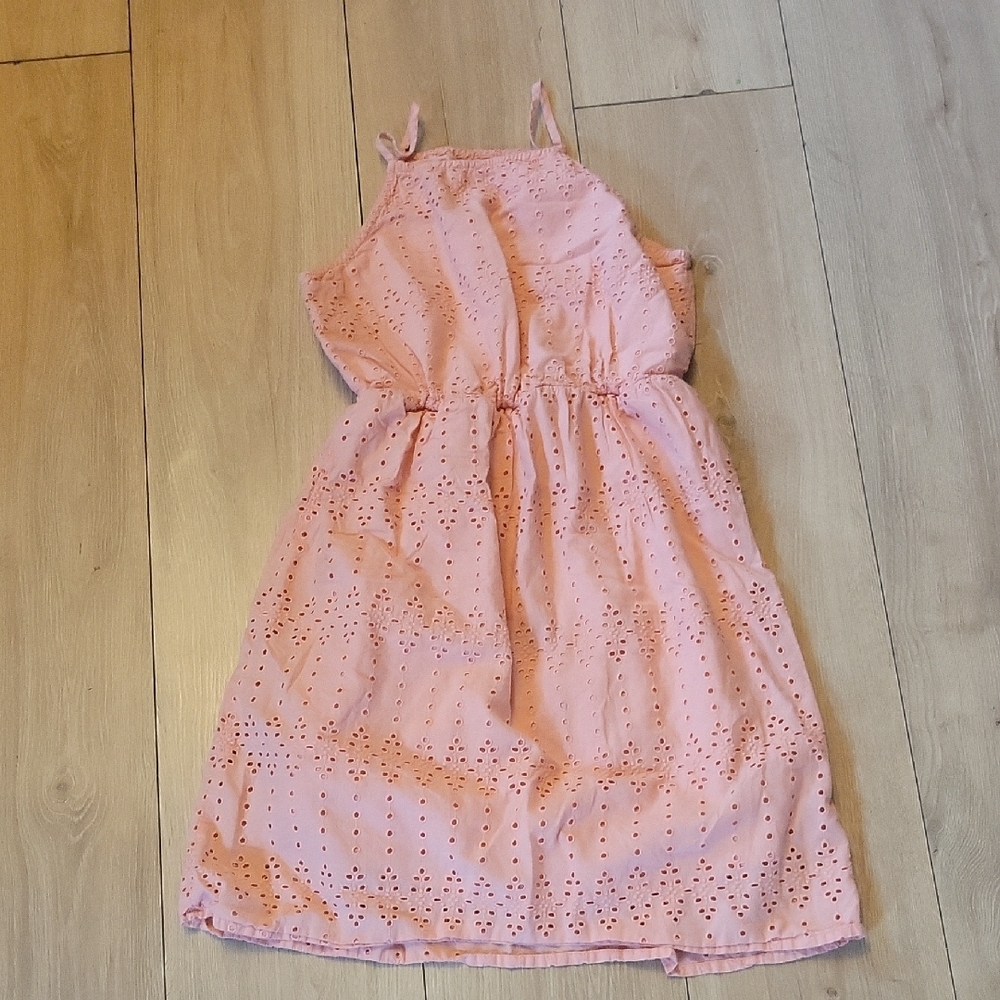 Old Navy Light Pink Eyelet Kids Dress - Picture 3 of 4